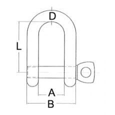 D SHACKLE - SCREWPIN Stainless Steel  A4 D SHACKLE - SCREWPIN Stainless Steel  A4