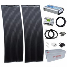 Photonic Universe 1.5kW complete van conversion kit with 2 x 150W black narrow semi-flexible solar p Photonic Universe 1.5kW complete van conversion kit with 2 x 150W black narrow semi-flexible solar p