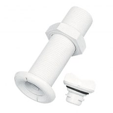 Drain Socket w/Plug, Round, ''Fast Lock'',Ø43mm, White Drain Socket w/Plug, Round, ''Fast Lock'',Ø43mm, White