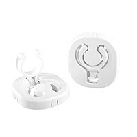 Set Plastic Support Clips, Folding, Ø30mm, White Set Plastic Support Clips, Folding, Ø30mm, White