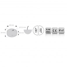 MANTAGUA Navigation Sidelight - <20m boat - stern white 135° without black cover cap MANTAGUA Navigation Sidelight - <20m boat - stern white 135° without black cover cap