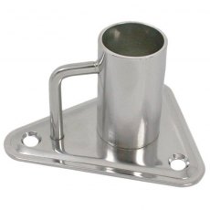 Triangular Stainless Steel Stanchion Base 0deg Triangular Stainless Steel Stanchion Base 0deg