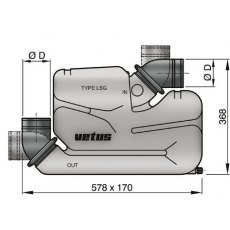 VETUS Waterlock For Long Exhaust Systems Type LSG 75mm VETUS Waterlock For Long Exhaust Systems Type LSG 75mm