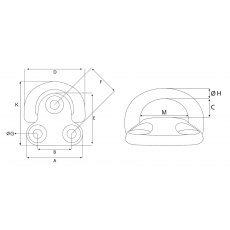 45 x 48mm Folding Pad Eye 45 x 48mm Folding Pad Eye