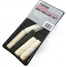 ProDec Advance 6pc 4" Short Pile Microfibre Mini Paint Roller, Frame & Tray set