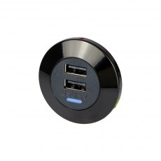Alfatronix PVPro-AA Double USB A Charger - Front Fit - Black Alfatronix PVPro-AA Double USB A Charger - Front Fit - Black