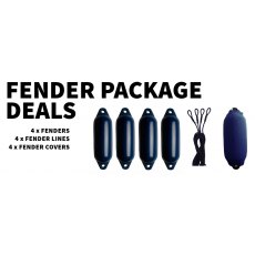 Majoni Boat Fender - 4 pack package - fender, lines and covers - SIZE 1