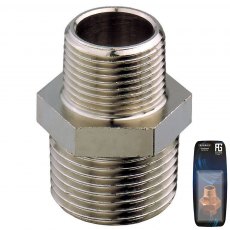 Guidi Nickel Plated Reducing Nipple M-M 1/2 in x 3/8 in