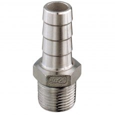 Guidi Stainless Steel Hose Connector M 3/8 in x 12 mmx12 mm