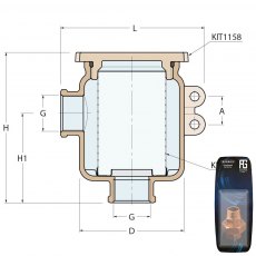 Guidi Nickel Brass Water filter Metal Lid 3/8In