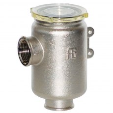 Guidi Nickel Plated Brass Water Strainer in Tirreno in with See-Thru Cover 3/8 in