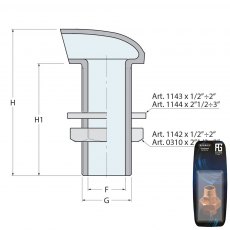 Guidi chrome Brass Scupper3/4In