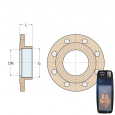 Guidi Bronze flange Female Dn25Pn06