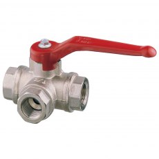 Guidi Nickel Plated Brass 3 Way in T in Ball Valve F-F-F - PN32 - 1/4 in