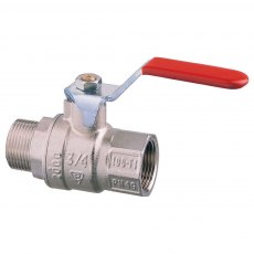 Guidi Nickel Plated Brass Lever Ball Valve M-F - 1/4 in