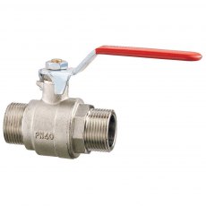 Guidi Nickel Plated Brass Lever Ball Valve M-M - 3/8 in