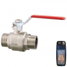 Guidi Nickel Plated Brass Lever Ball Valve M-M - 3/8 in