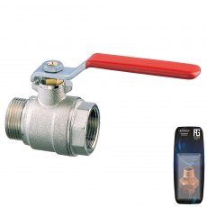 Guidi Nickel Plated Brass Lever Operated Ball Valve M-F - 1/2 in