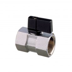 Guidi Nickel Plated Brass in Mini in Lever Ball Valve F-F - 3/8 in