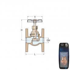 Guidi Bronze in Globe in Valve with Undrilled Or Drilled PN6/16 Flanges - DN100