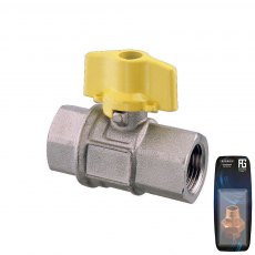 Guidi Nickel Plated Brass Throttle Operated Ball Valve F-F in 2000 Series in - 1/4 in