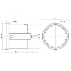 Waste Level Gauge, 52mm cut out