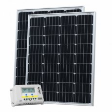 Photonic Universe 200W (100W+100W) solar charging kit with 20A controller with LCD display and 2 x Photonic Universe 200W (100W+100W) solar charging kit with 20A controller with LCD display and 2 x