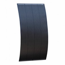 Photonic Universe 200W black semi-flexible fibreglass solar panel with round rear junction box and 3 Photonic Universe 200W black semi-flexible fibreglass solar panel with round rear junction box and 3