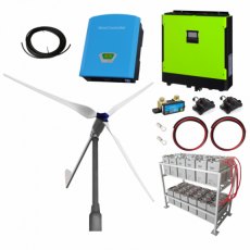 Photonic Universe 3kW grid-tie wind turbine kit with 5.5kW hybrid inverter and 24kWh battery bank fo Photonic Universe 3kW grid-tie wind turbine kit with 5.5kW hybrid inverter and 24kWh battery bank fo