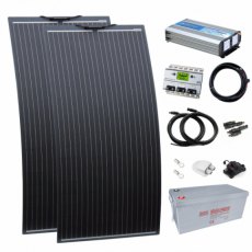 Photonic Universe 2kW complete van conversion kit with 2 x 160W black semi-flexible solar panel, 200 Photonic Universe 2kW complete van conversion kit with 2 x 160W black semi-flexible solar panel, 200