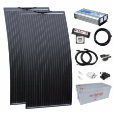 Photonic Universe 2kW complete dual battery van conversion kit with 2 x 160W black semi-flexible sol Photonic Universe 2kW complete dual battery van conversion kit with 2 x 160W black semi-flexible sol