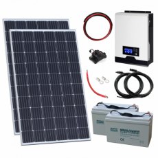 Photonic Universe 600W 24V Complete Off-grid solar power system with 2 x 300W solar panels, 2kW hybr Photonic Universe 600W 24V Complete Off-grid solar power system with 2 x 300W solar panels, 2kW hybr