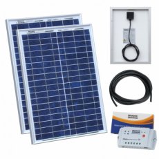 Photonic Universe 40W (20W+20W) solar charging kit with 10A controller and 5m cable Photonic Universe 40W (20W+20W) solar charging kit with 10A controller and 5m cable
