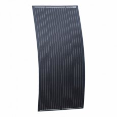 Photonic Universe 200W black semi-flexible fibreglass solar panel with round rear junction box and 3 Photonic Universe 200W black semi-flexible fibreglass solar panel with round rear junction box and 3