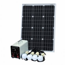Photonic Universe Off-Grid Solar Lighting System with 60W solar panel, 4 LED Lights, Solar Charge Co Photonic Universe Off-Grid Solar Lighting System with 60W solar panel, 4 LED Lights, Solar Charge Co