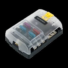 Blue Sea Systems Fuse Block STBlade 6circ w/gnd Blue Sea Systems Fuse Block STBlade 6circ w/gnd