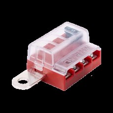 Blue Sea Systems Fuse Block STBlade 4circ w/gnd/cvr Blue Sea Systems Fuse Block STBlade 4circ w/gnd/cvr