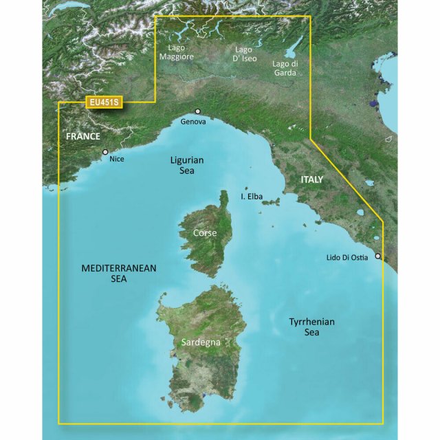 Garmin Garmin BlueChart G3 Vision - VEU451S: Ligurian Sea, Corsica & Sardinia