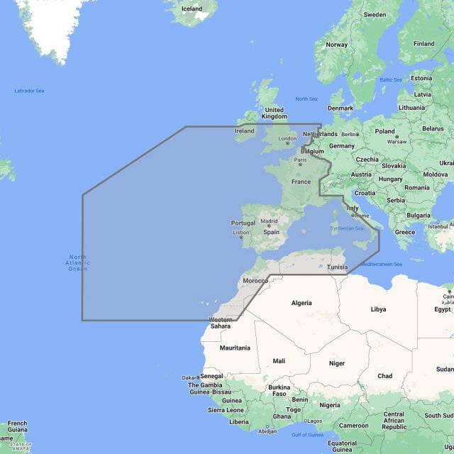 Furuno Furuno TimeZero Mega Wide Area Chart: W European Coasts & W Med