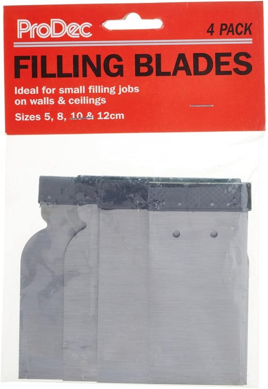 Prodec ProDec PFB4P 4 pack Filling Blades for Applying and Smoothing Fillers, Silver
