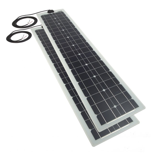 Solar Technology Solar Technology 2 x 60W White Flexi Top Exit Solar Panels Pack