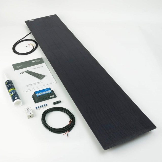 Solar Technology Solar Technology 60W Black Flexi Rear Exit Solar Panel Glue & 10A PWM