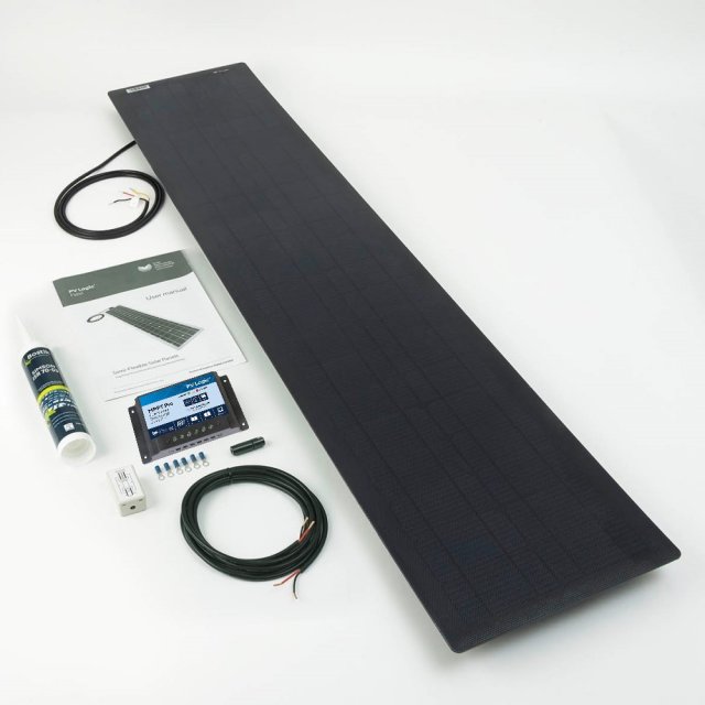 Solar Technology Solar Technology 60W Black Flexi Rear Exit Solar Panel Glue & 15A MPPT