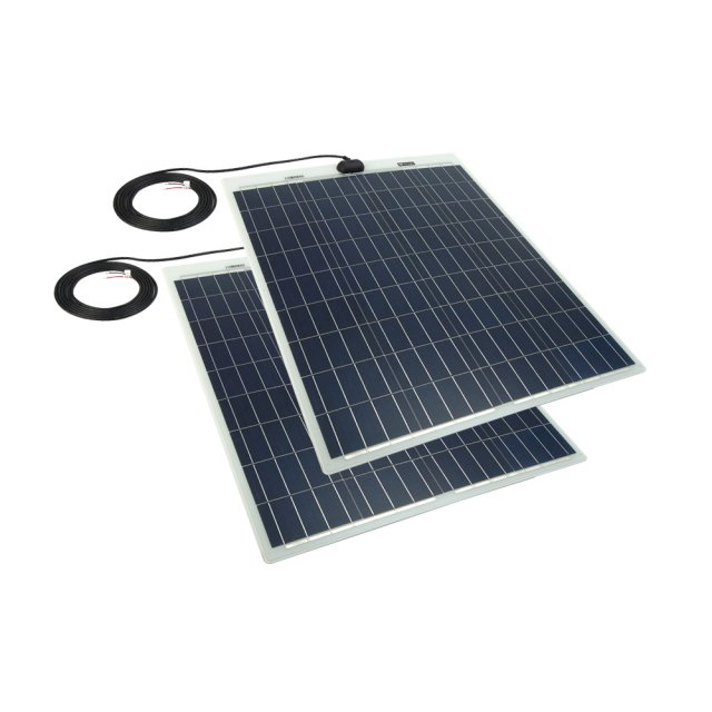 Solar Technology Solar Technology 2 x 80W White Flexi Top Exit Solar Panels Pack