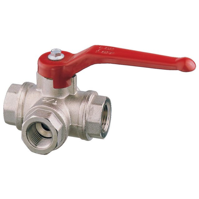 Guidi Guidi Nickel Plated Brass 3 Way in T in Ball Valve F-F-F - PN32 - 3/8 in