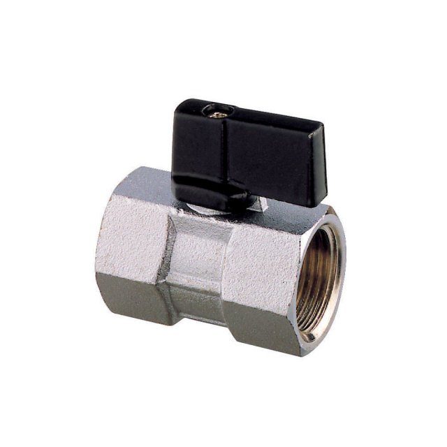 Guidi Guidi Nickel Plated Brass in Mini in Lever Ball Valve F-F - 1/4 in