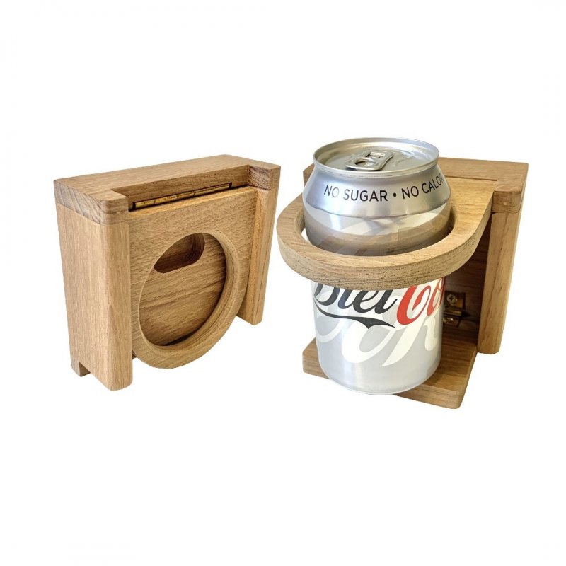 C.Quip Teak Folding Drinks Can Bottle Holder